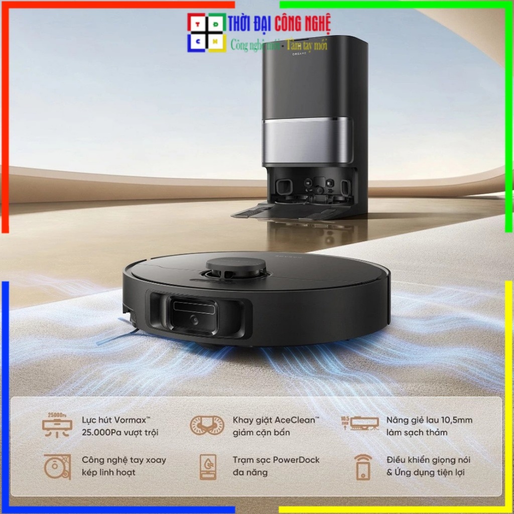Robot hút bụi lau nhà Dreame L10s Ultra (Gen 3) | Lực hút 7000Pa | Tự giặt giẻ sấy nóng & Đổ rác | B
