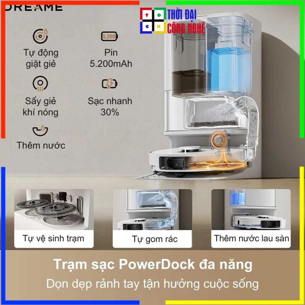 Robot hút bụi lau nhà Dreame L10s Ultra (Gen 3) | Lực hút 7000Pa | Tự giặt giẻ sấy nóng & Đổ rác | B