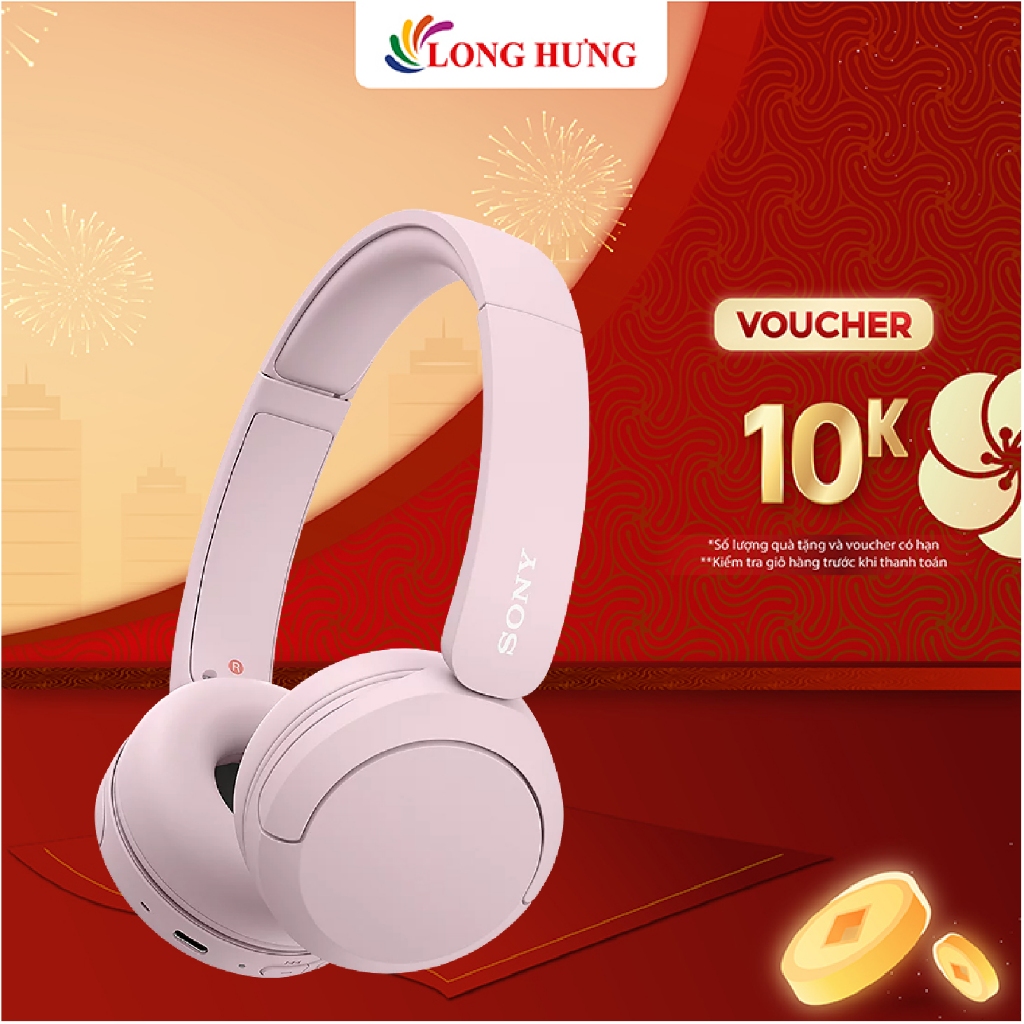 Tai Nghe Bluetooth Sony WH-CH520 - On-Ear, 30mm Dynamic Driver, Xanh Dương, Be, Trắng và Đen