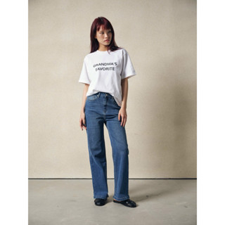    SHINI JEANS  Quần jean nữ ống suông 99-102cm co dãn tốt  tag da SHINI jeans suông đứng 25cm 