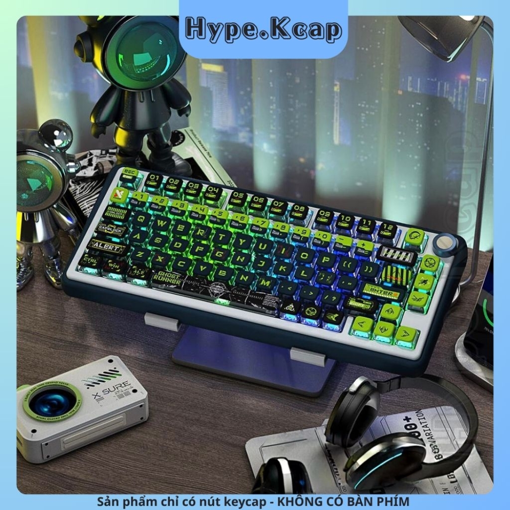 Keycap Ghost Runner Pudding Side Transparent xuyên led 4 cạnh MSA Profile