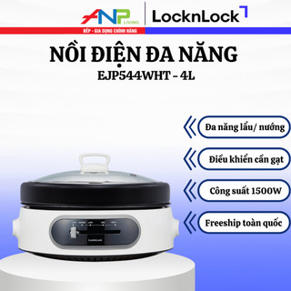 Nồi điện đa năng locknlock 4l – lẩu nướng 1500w, lòng chống dính / inox – chính hãng