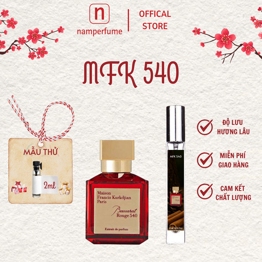 Nước Hoa Chiết MFK 540, Tinh Dầu Nước Hoa Unisex NAMPERFUME Phong Cách Cuốn hút, Sang trọng, Tinh tế