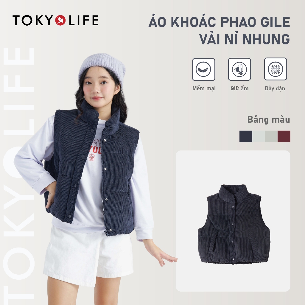[GHI LÊ] Áo khoác NỮ Không tay nỉ nhung TOKYOLIFE 40003335