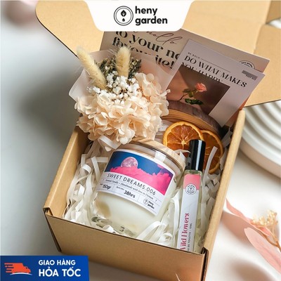 [HỎA TỐC] Set Quà Tặng Nến Thơm Cho Nữ, Bạn Trai Tự Chọn Chill Thư Giãn Sinh Nhật HENY GARDEN