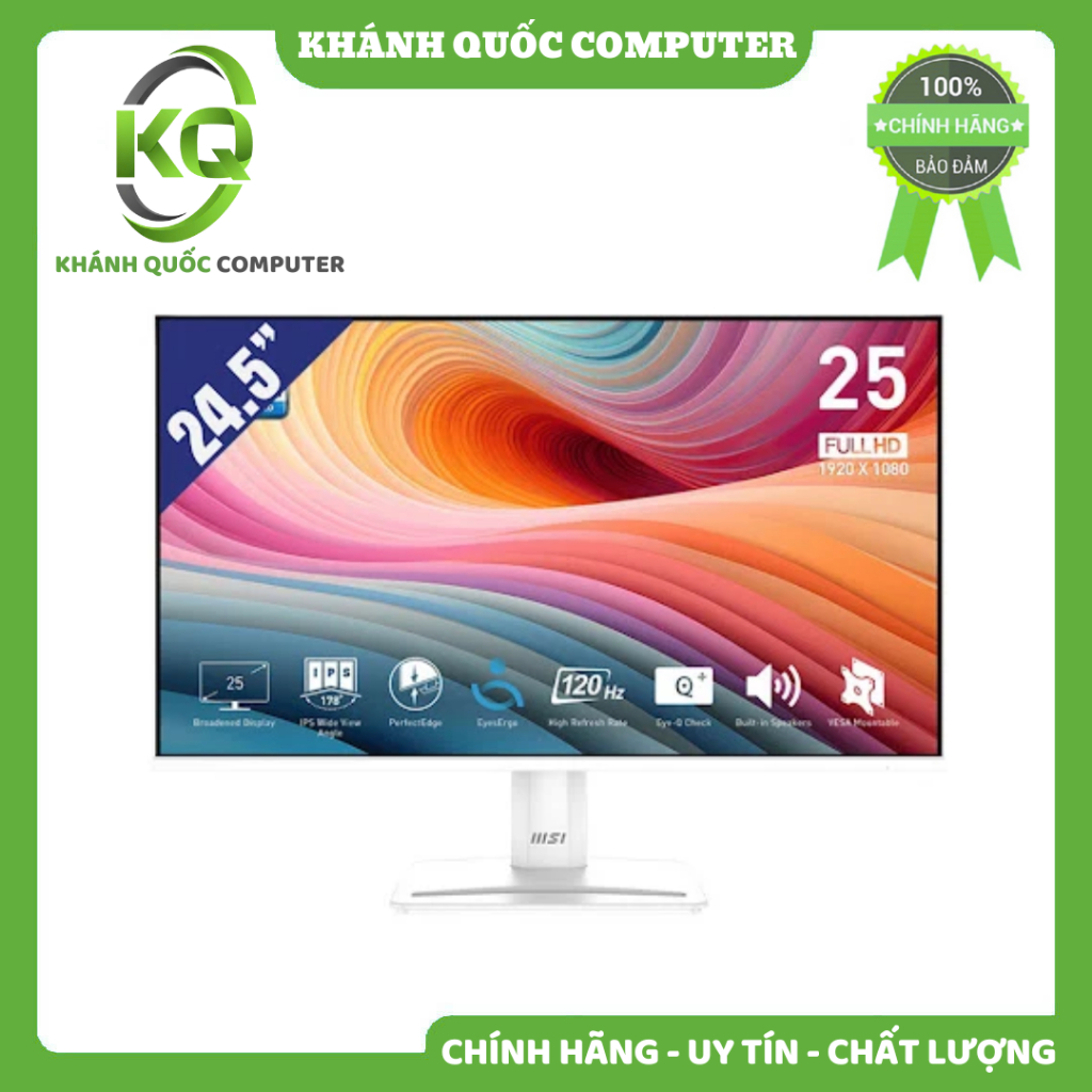 Màn hình MSI PRO MP251W E2 (24.5 inch/FHD/IPS/120Hz/1ms/Loa/Trắng) Chính hãng