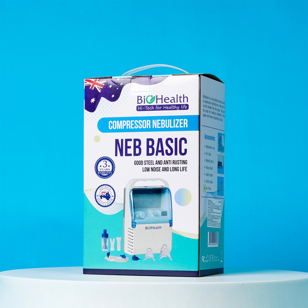 Máy Xông Khí Dung BIOHEALTH Neb Basic, Xông Mạnh, Hạt Mịn, Bảo Hành 3 Năm