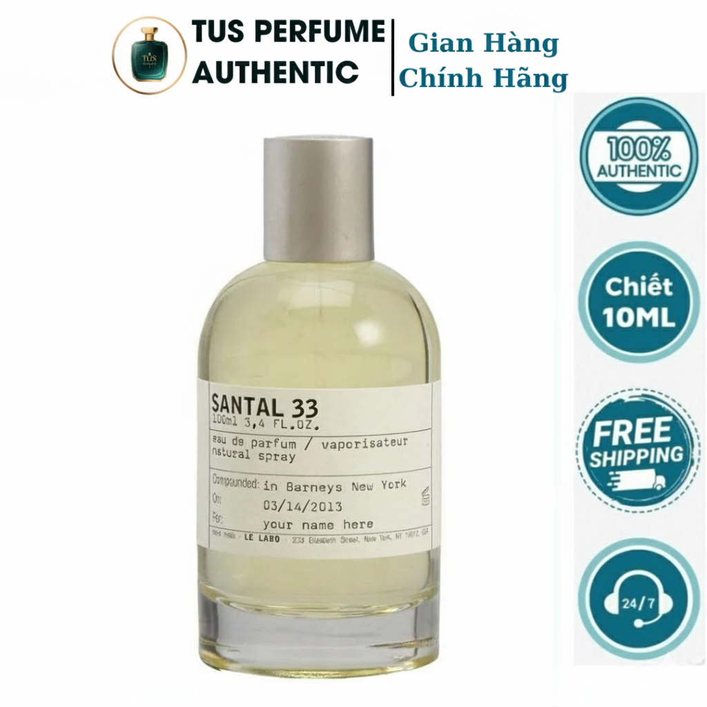 [Chính hãng] Nước Hoa Santal 33 - Nước Hoa Unisex -  Hương Thơm Gỗ Lưu Hương Sang Trọng, Tinh Téee