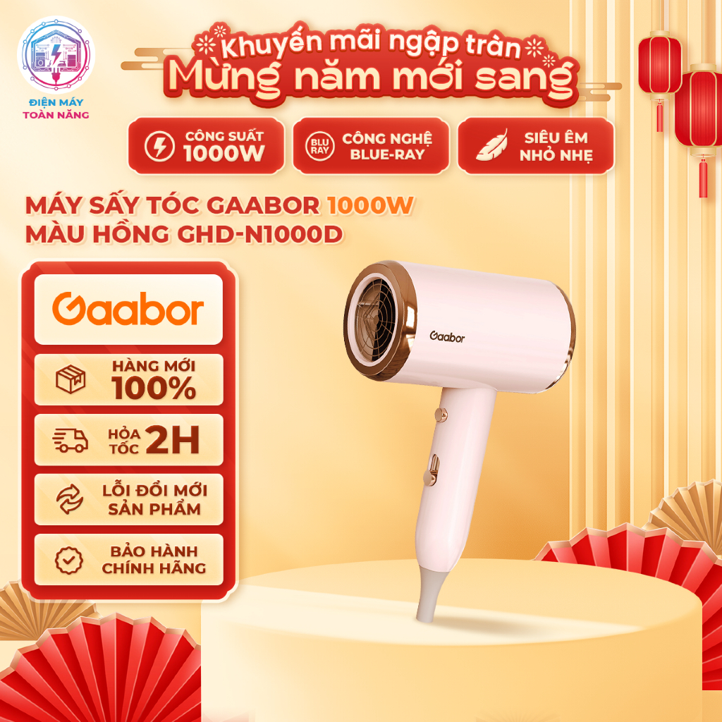 Máy Sấy Tóc Ánh Sáng Xanh Gaabor GHD-N1000D – Công Suất 1000W - Chính Hãng