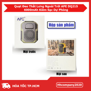 Quạt Sạc Đeo Thắt Lưng APE DQ215 – Pin 6000mAh Kiêm Sạc Dự Phòng – 3 Chế Độ Gió, Sạc Type-C