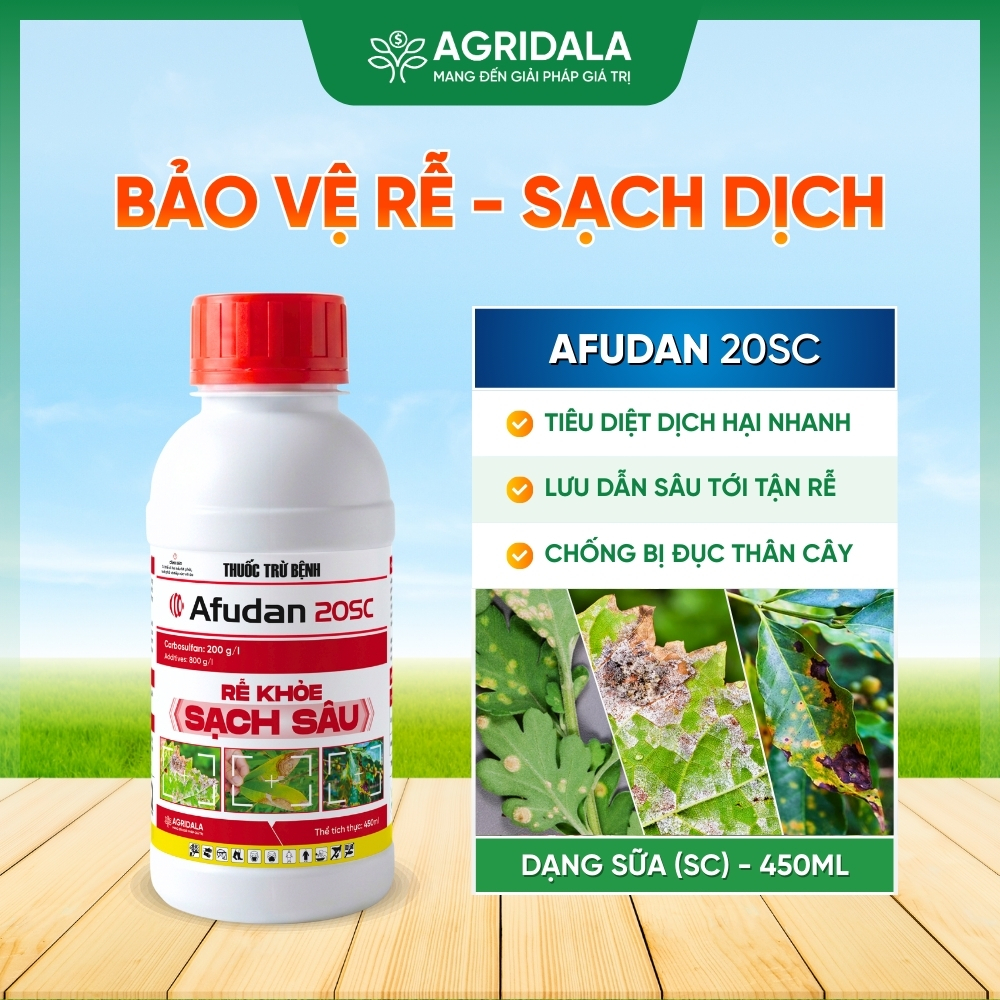 AFUDAN 20SC 450ML - Carbonsulfan: 200g/L - Bảo Vệ Rễ Khỏi Tuyến Trùng, Lưu Dẫn Lan Sâu Tận Rễ
