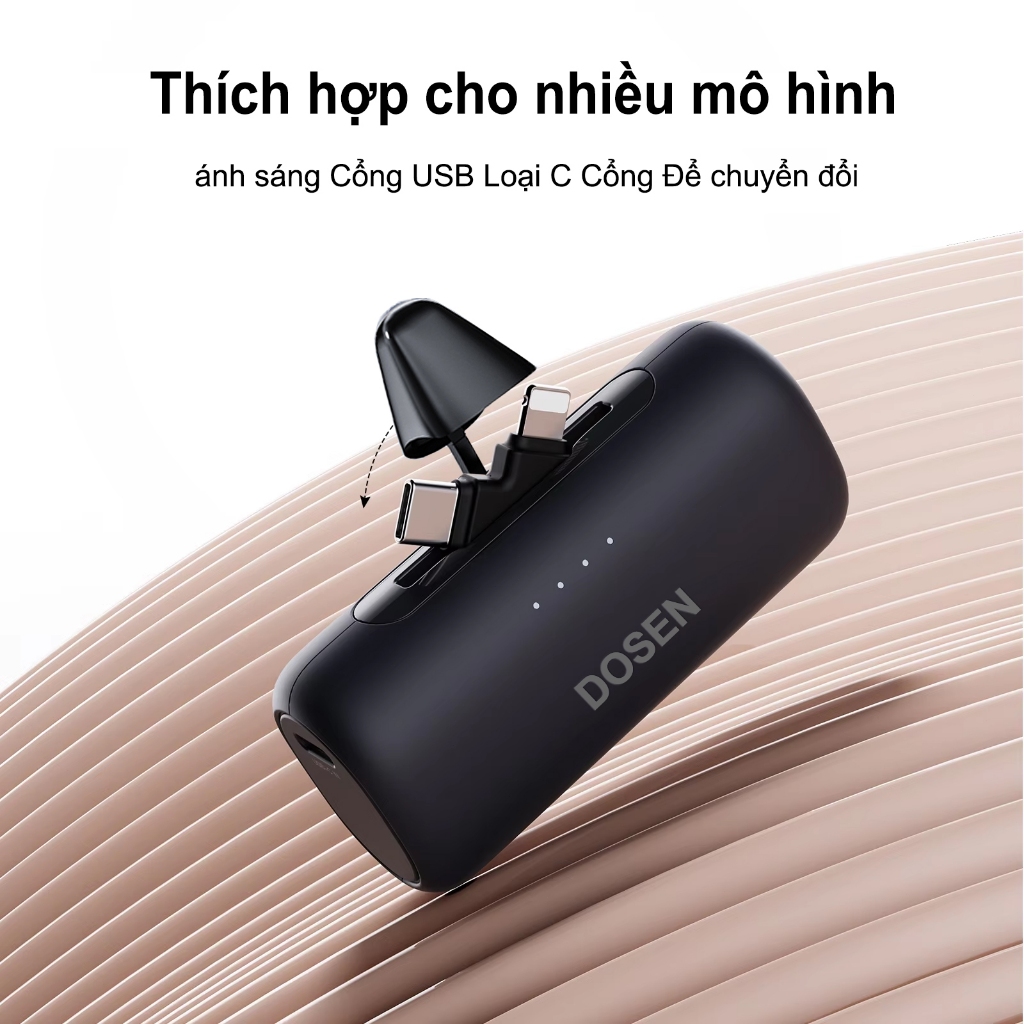 Dosen Pro 7000mAh Mini Power Bank Sạc di động Type-C và phích cắm cho điện thoại/đồng hồ/tai hợp với mọi thiết bị | BigBuy360 - bigbuy360.vn