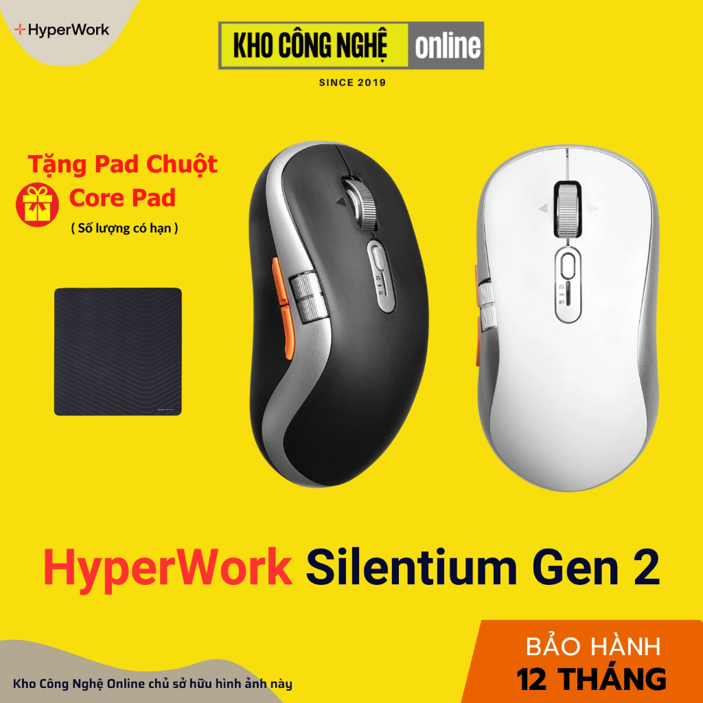 Chuột Không Dây HyperWork Silentium Gen 2 (Hàng Chính Hãng)
