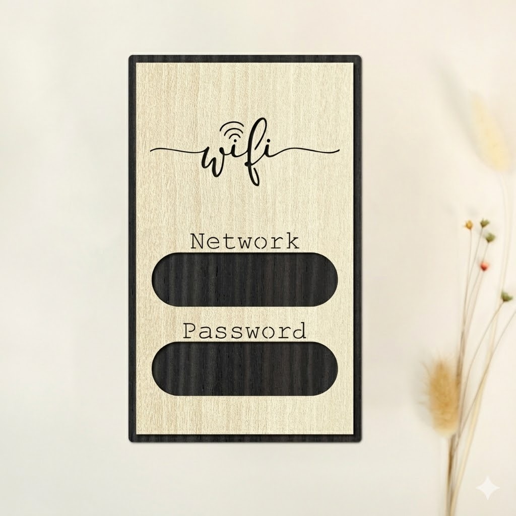 Bảng Gỗ Handmade Wifi Password Bảng Thông Tin Wifi Decor Quán Phong Cách Tối Giản