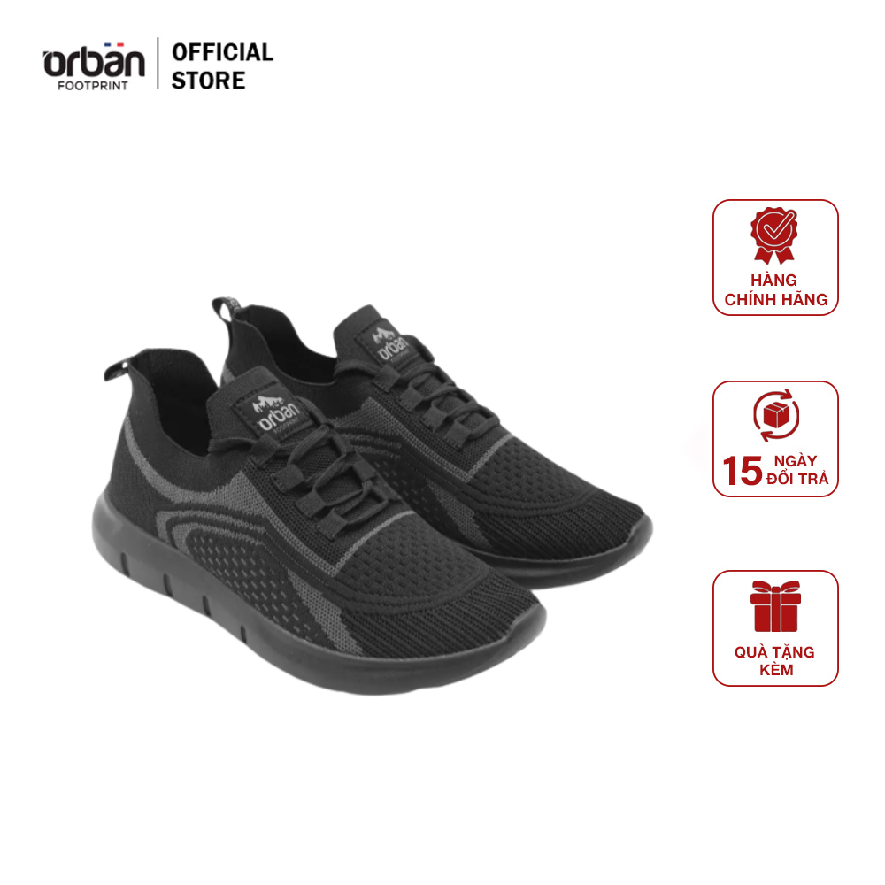 Giày Thể Thao Unisex URBAN FOOTPRINT Cổ Chun TM2207 đen
