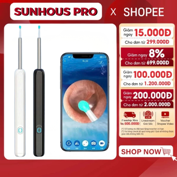 Dụng Cụ Lấy Ráy Tai Camera NE3 Pro Nội Soi Full HD, Pin Sạc, Tiện Lợi  - Bảo Hành 12 Tháng