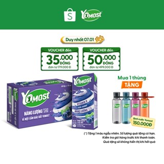  Thùng 48 Hộp Sữa Chua Lên Men Tự Nhiên Yomost Bạc Hà - Việt Quất  170ml Hộp  