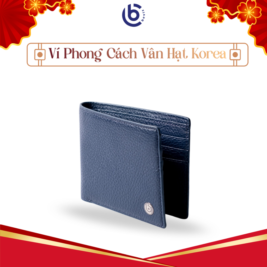 Ví Nam Phong Cách Bevis Vân Hạt Korea Thời Trang Cao Cấp  VKCA-M2-X-03