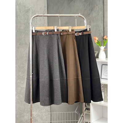 Chân Váy Dạ Xòe Mã 391 Evalover, Thiết Kế Có Túi 2  Bên , Tặng Kèm Đai, Chất Dạ Ép Dày Dặn