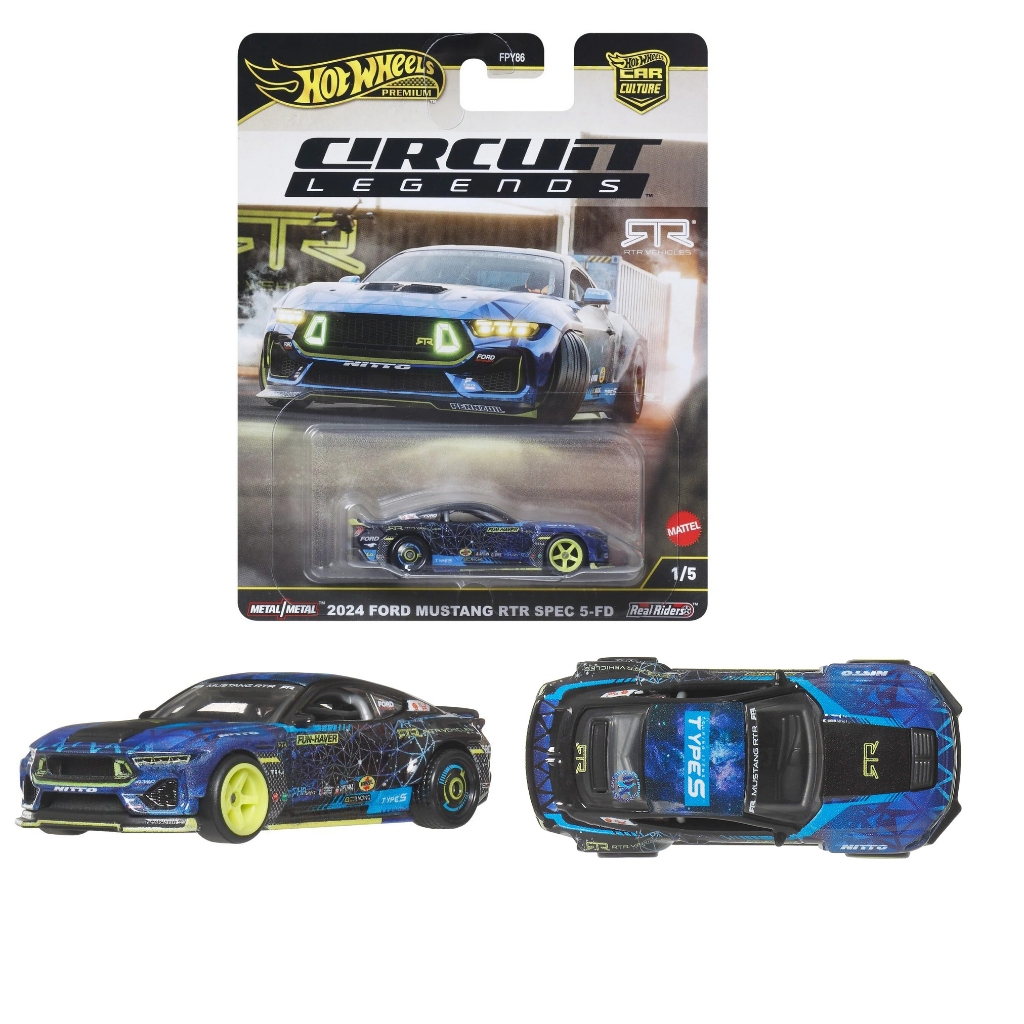 Xe mô hình Hot Wheels Circuit Legends 2024 Ford Mustang RTR Spec 5-FD
