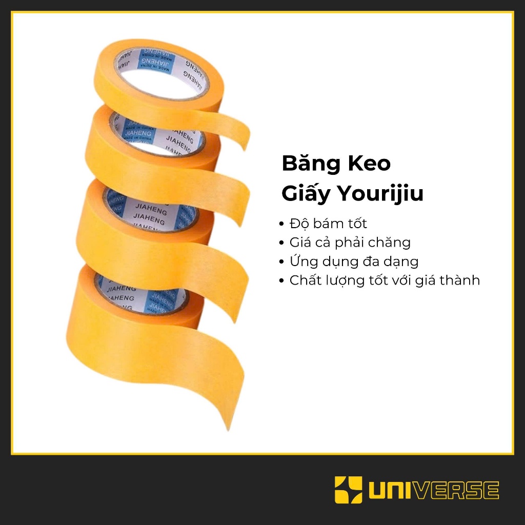 Băng keo giấy Yourijiu | masking tape | băng keo giấy tape mod cho bàn phím cơ | không để lại vết ke