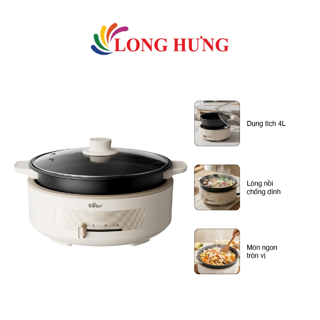 Nồi điện đa năng Bear 4 lít HP-4H40F - Hàng chính hãng