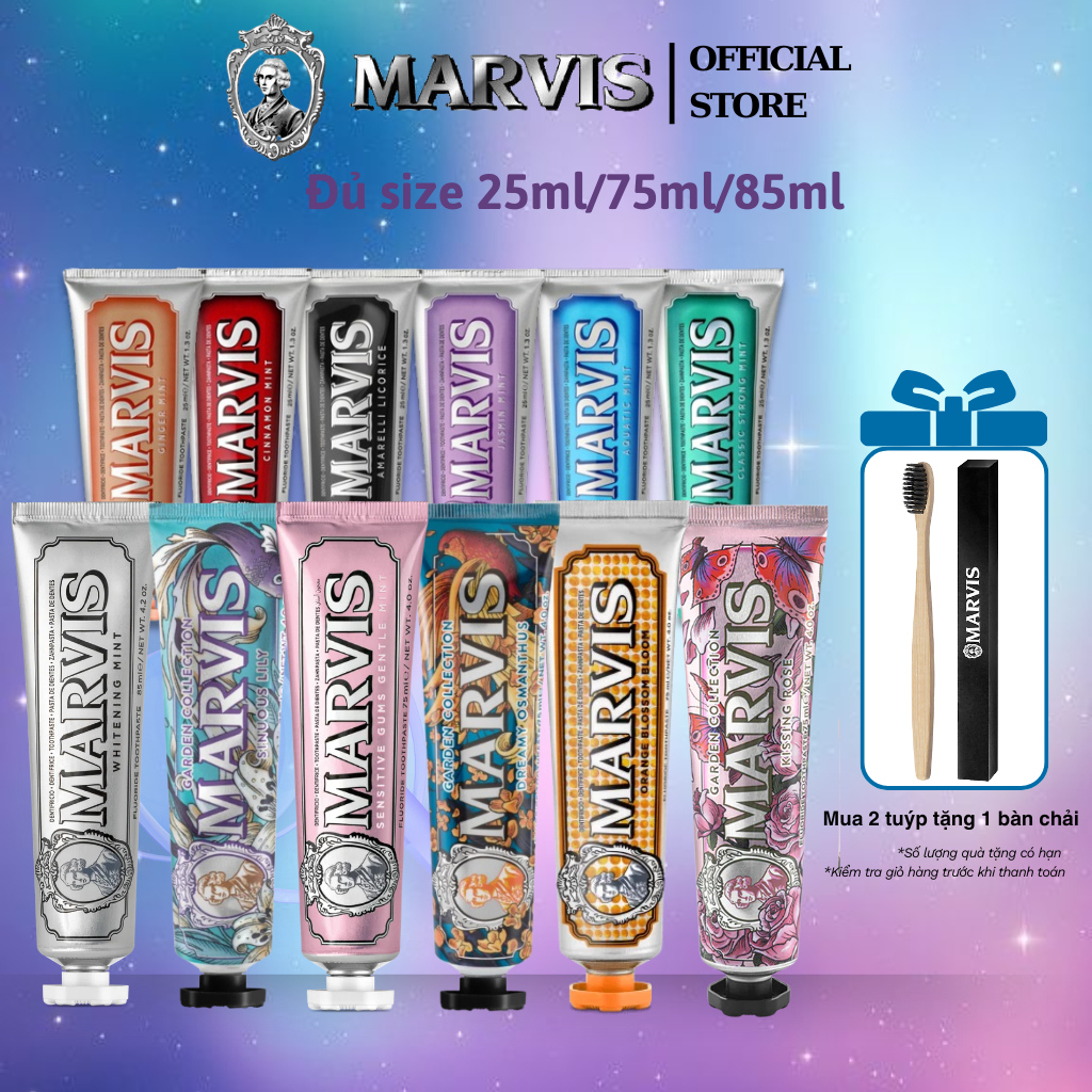 Kem Đánh Răng Marvis Ý Nhiều Hương Vị Đủ Size 25ml, 75ml, 85ml - Marvis