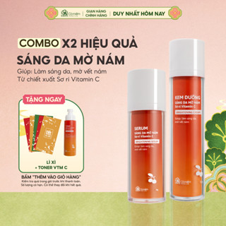  Bộ đôi dưỡng sáng da mờ thâm nám tàn nhang Vitamin C chiết xuất Sơ-ri Cỏ Mềm 