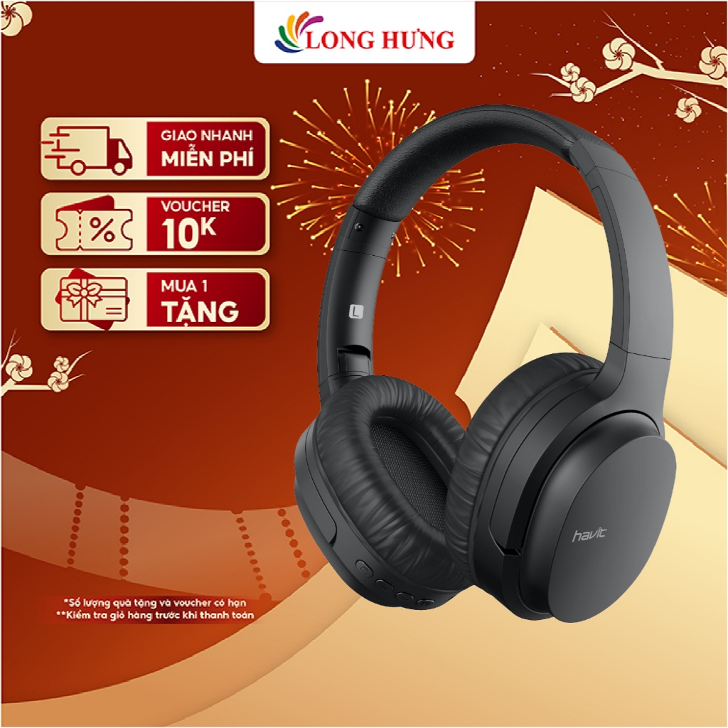 Tai nghe chụp tai Bluetooth Havit i62 BT 5.0 HVBT-I62 - Hàng Chính Hãng