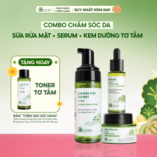 Bộ Chăm Sóc Da 3 Bước Sữa Rửa Mặt Serum Kem Dưỡng Tơ Tằm Cấp Ẩm Phục Hồi Cỏ Mềm 