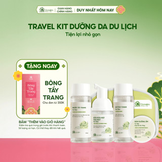  Set Mỹ Phẩm TravelKit Skincare Chăm Sóc Mọi Loại Da Tơ Tằm Rau Má Cỏ Mềm 