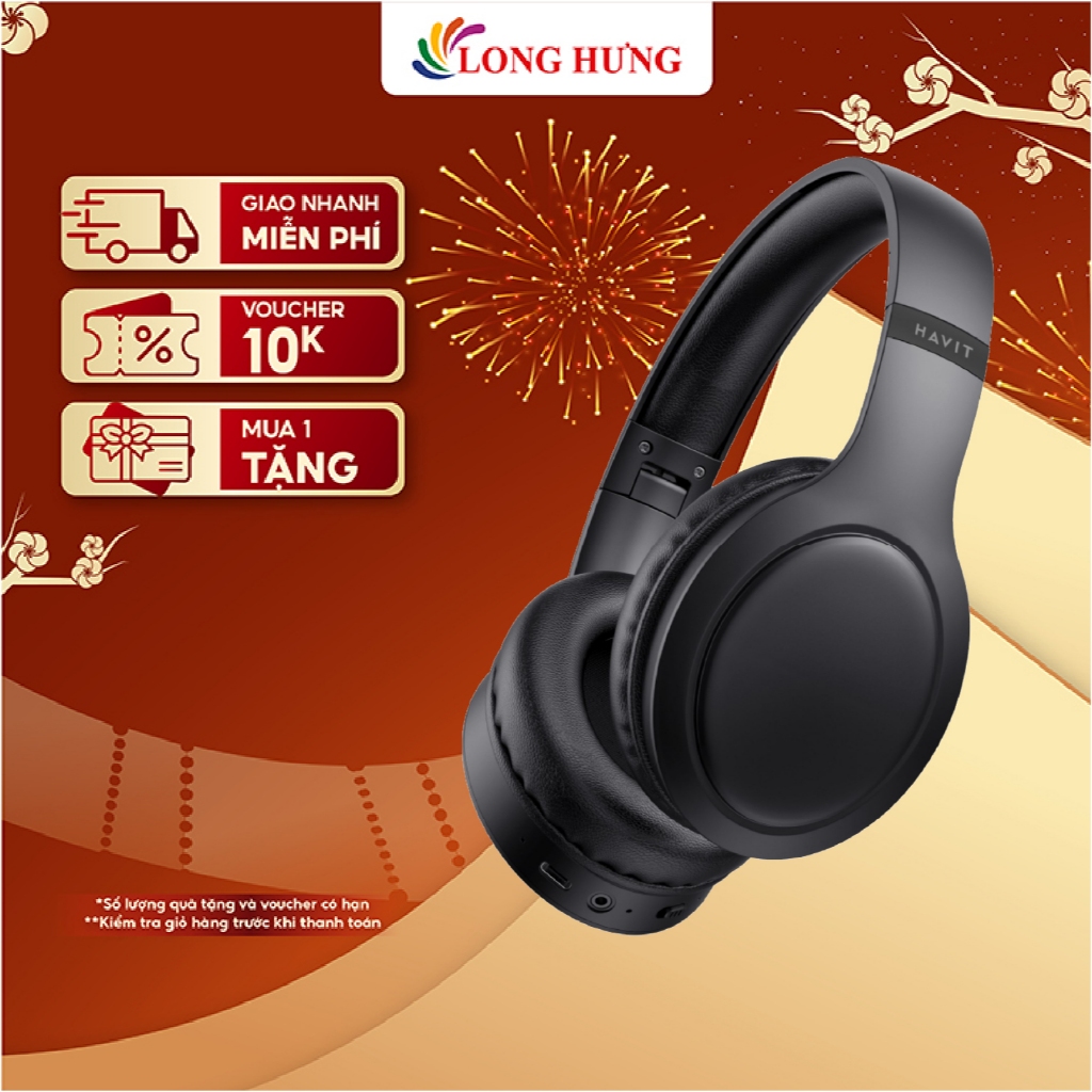 Tai nghe chụp tai Bluetooth Havit H633BT - Hàng chính hãng
