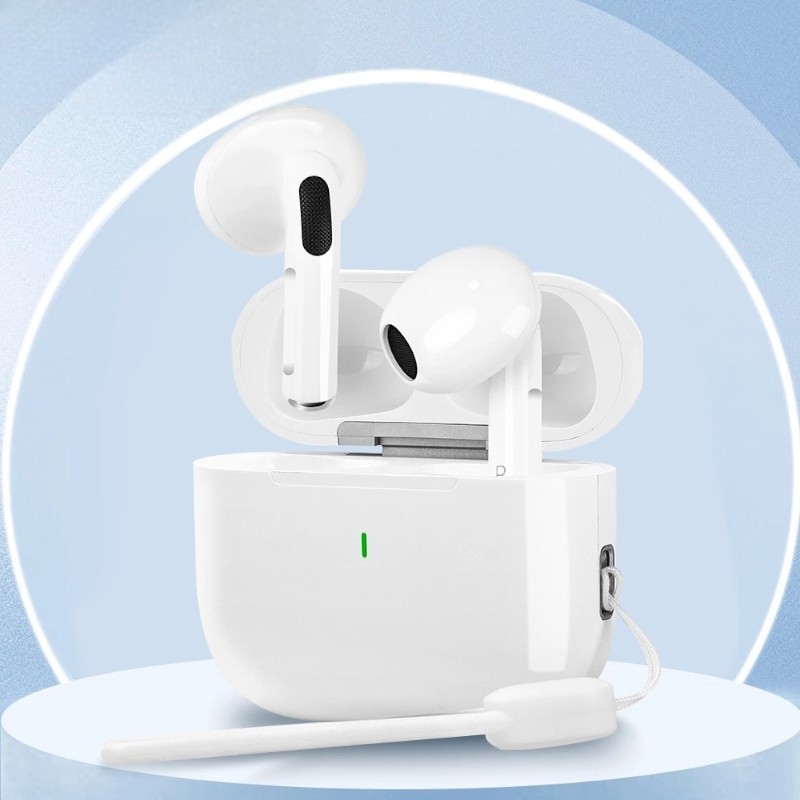 [Top Value] Tai nghe Bluetooth 5.3 trắng  J201 IPX5 chống nước, giảm tiếng ồn, tai nghe không dây tí