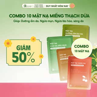  Combo 10 Miếng Mặt Nạ Thạch Dừa Dưỡng Da Cỏ Mềm 