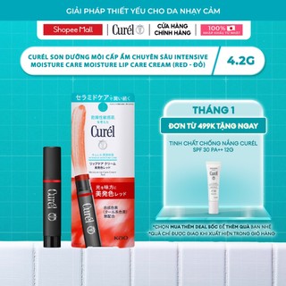  Son Dưỡng Môi Cấp Ẩm Chuyên Sâu Curel Intensive Moisture Care Moisture Lip Care Cream - Đỏ 4.2g 