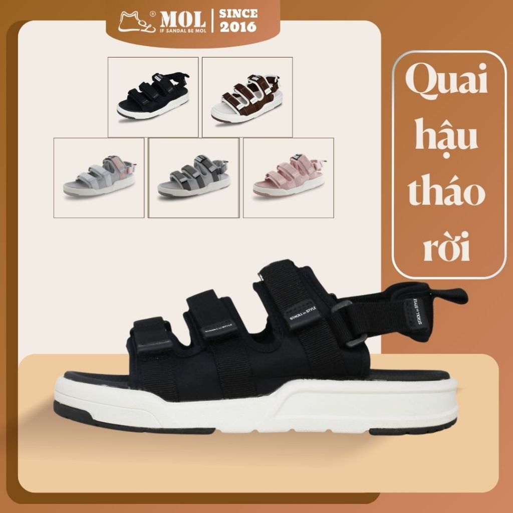 Sandal nam nữ thương hiệu Berich 3 quai ngang BE1602 (quai hậu rời)