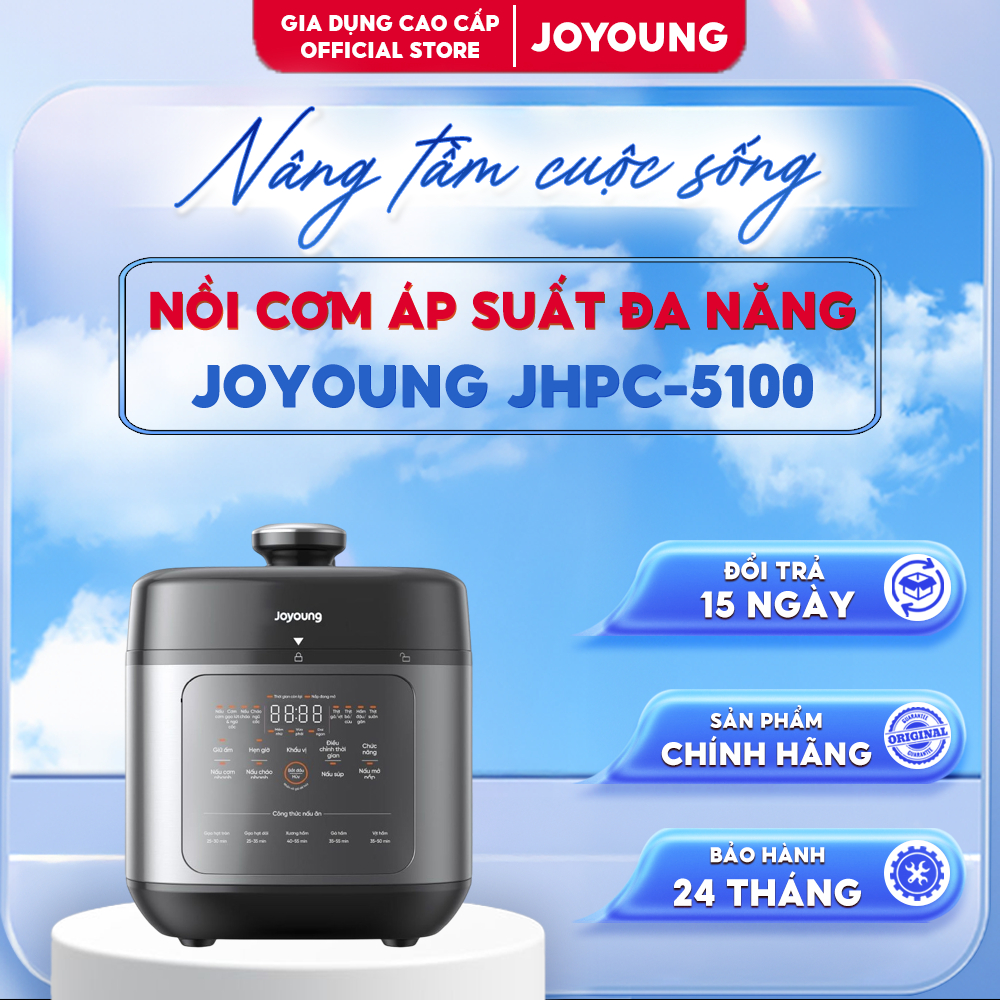 Nồi Cơm Áp Suất Đa Năng Joyoung JHPC-5100 Công Suất 900W | Dung Tích 5L | 12 Thực Đơn Sẵn | Bảo Hành