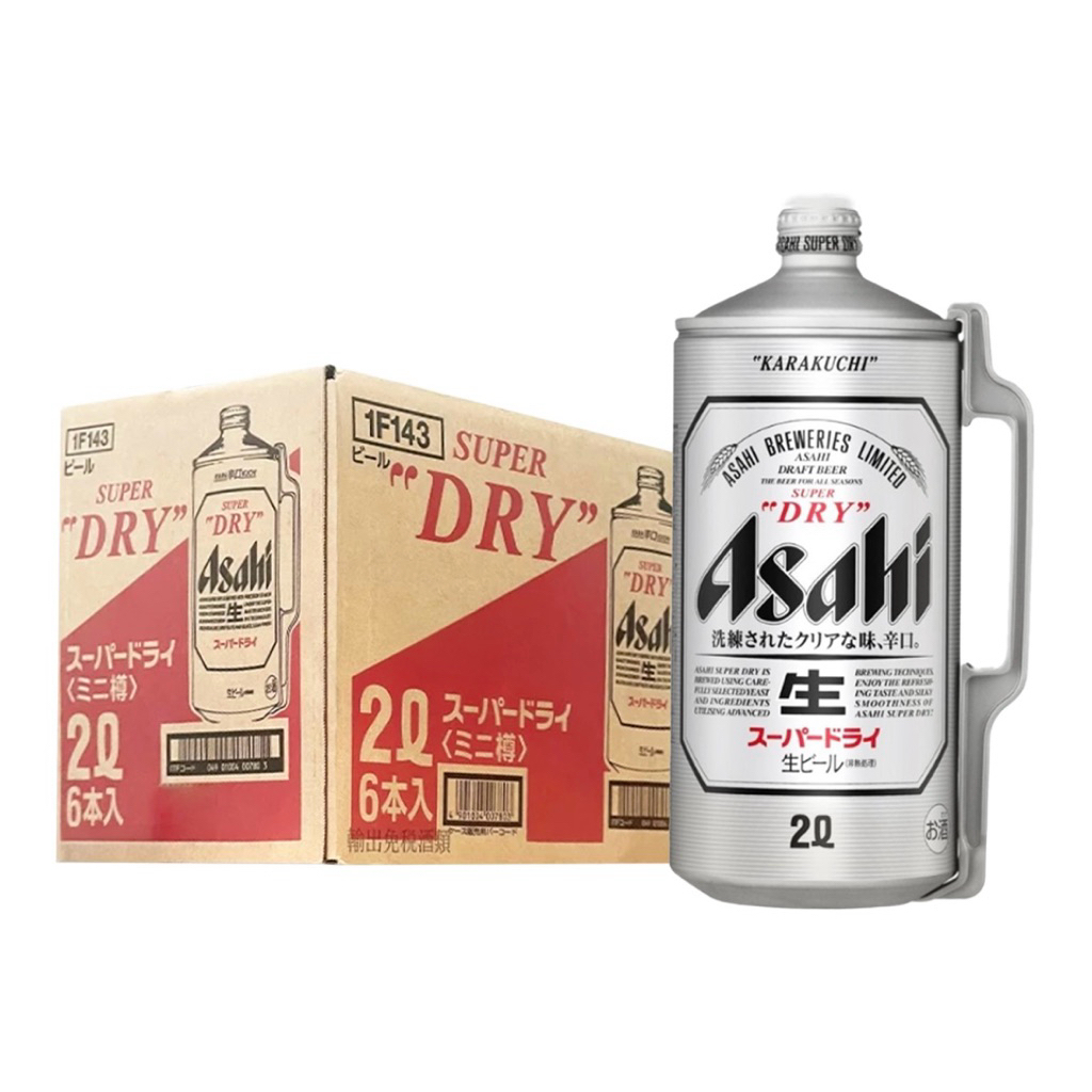 Bia Nhật Asahi Thùng 6 Bình 2L (Date 30/4/2026)