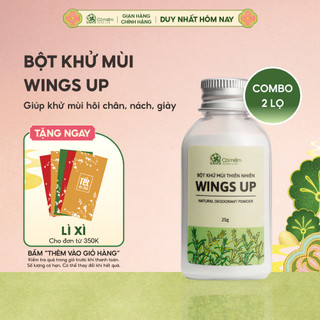  Combo 2 Bột Khử Mùi Wings Up Khử Mùi Hôi Chân Hôi Nách Kiểm Soát Mồ Hôi Hôi Cỏ Mềm 25g 