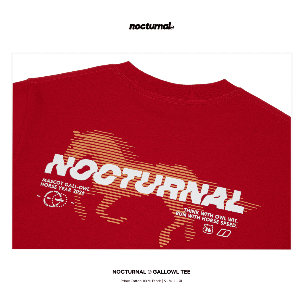 Áo Thun Thêu Form Semi-Oversized NOCTURNAL Gallowl Tee Prime Cotton 100% Nam Nữ Unisex Localbrand | BigBuy360 - bigbuy360.vn