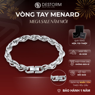  Vòng tay nam nữ Destorm Menard Vòng tay đôi - Khắc tên thời trang Unisex Thép không gỉ Có hộp quà tặng và túi đựng 