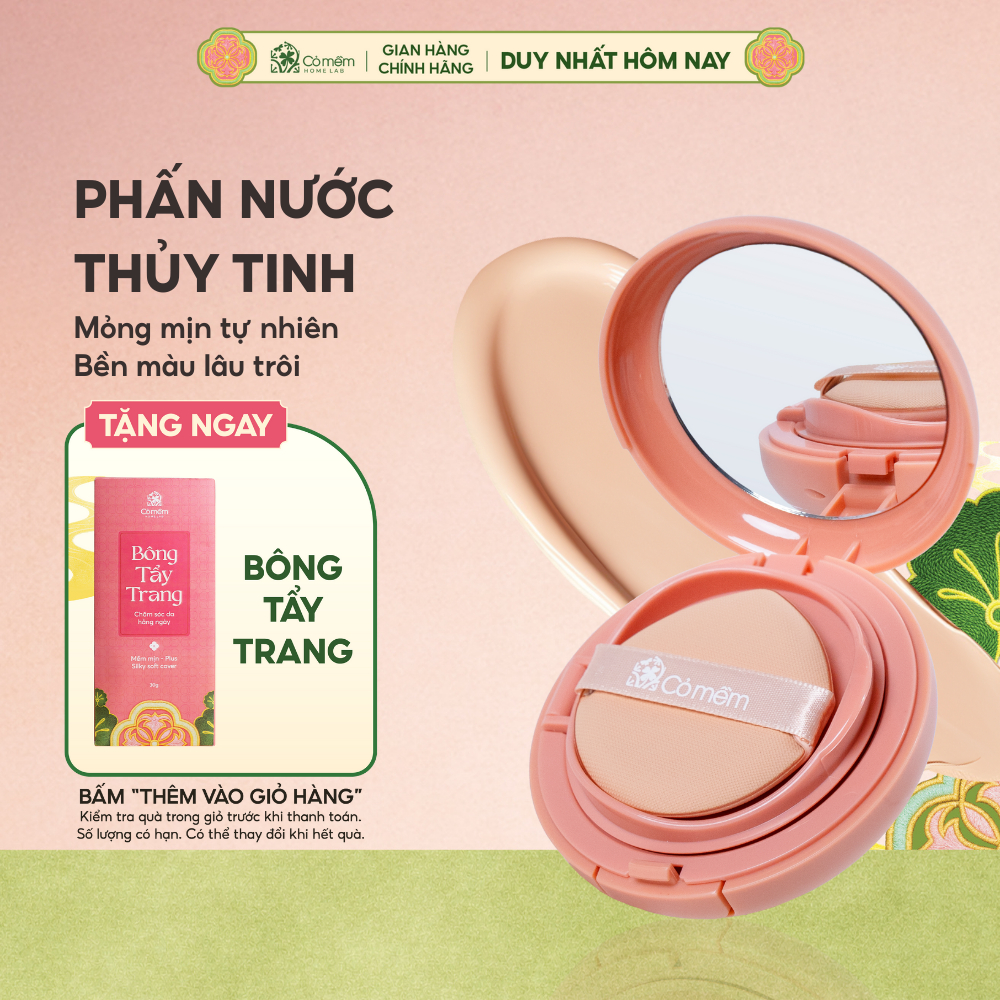  Cushion Phấn Nước Che Khuyết Điểm Trang Điểm Nền Mỏng Mịn Thủy Tinh SPF 35 PA+++ Cỏ Mềm 15gr 