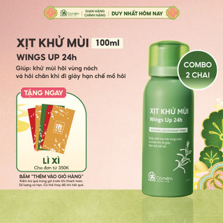  Combo 2 Xịt Khử Mùi Wings Up 24h Khử Mùi Hôi Nách Hôi Chân Giảm Tiết Mồ Hôi Và Ngăn Ngừa Vi Khuẩn Gây Mùi Cỏ Mềm 100ml 