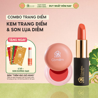  Combo Trang Điểm Tự Nhiên Son Lụa Diễm Mọng Mướt Kem Trang Điểm Thuỷ Tinh Đa Năng Cỏ Mềm 
