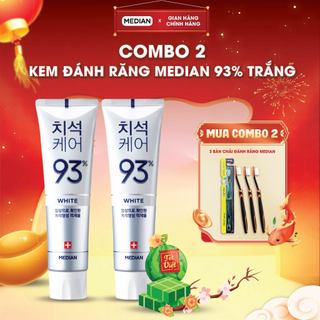  Combo 2 Tuýp Kem Đánh Răng MEDIAN DENTAL IQ 93% Tartar White Toothpaste Giúp Răng Trắng Sáng  Loại Bỏ Mảng Bám 