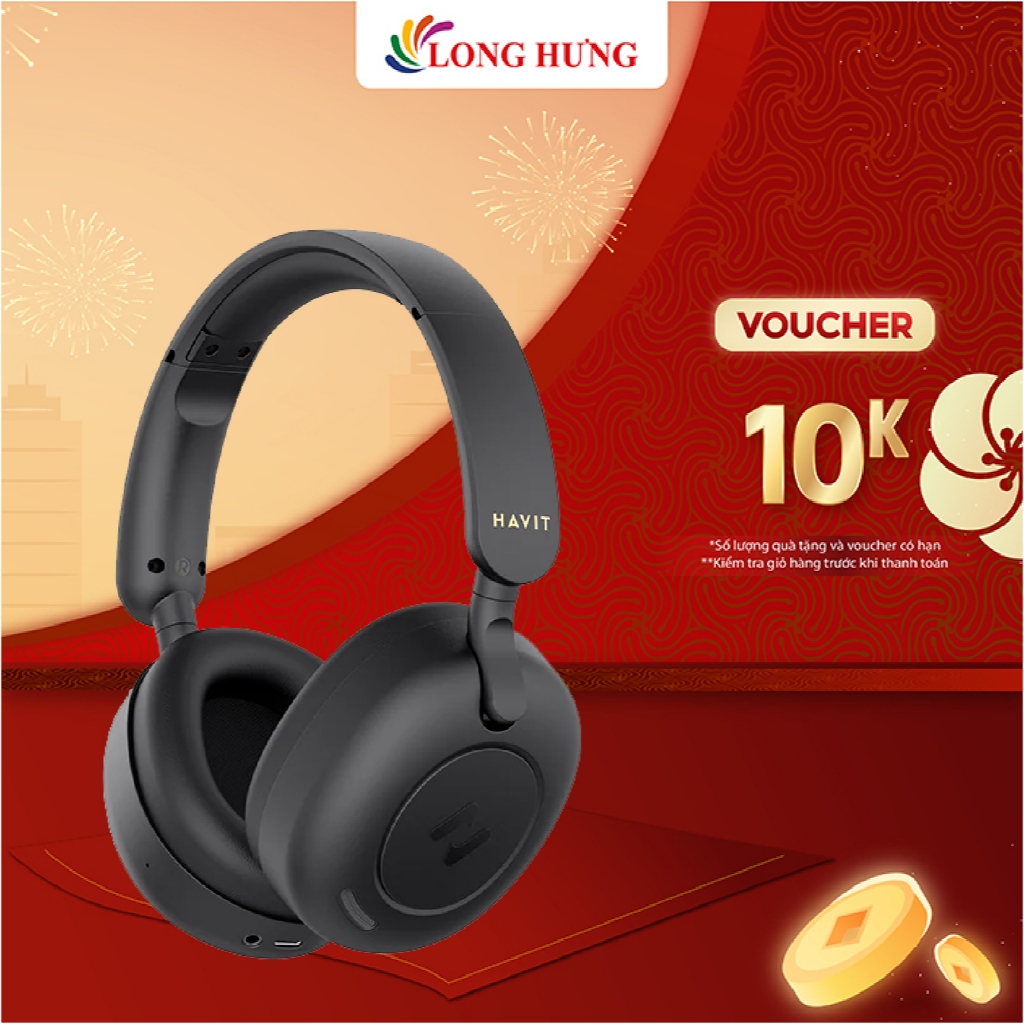 Tai Nghe Chụp Tai Bluetooth Havit H655BT - Be, Đen, Xanh Đen
