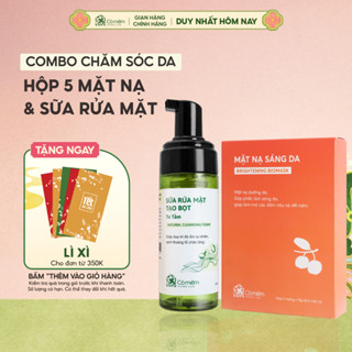  Combo Làm Sạch Sữa Rửa Mặt Và Hộp 5 Mặt Nạ Thạch Dừa Cỏ Mềm 