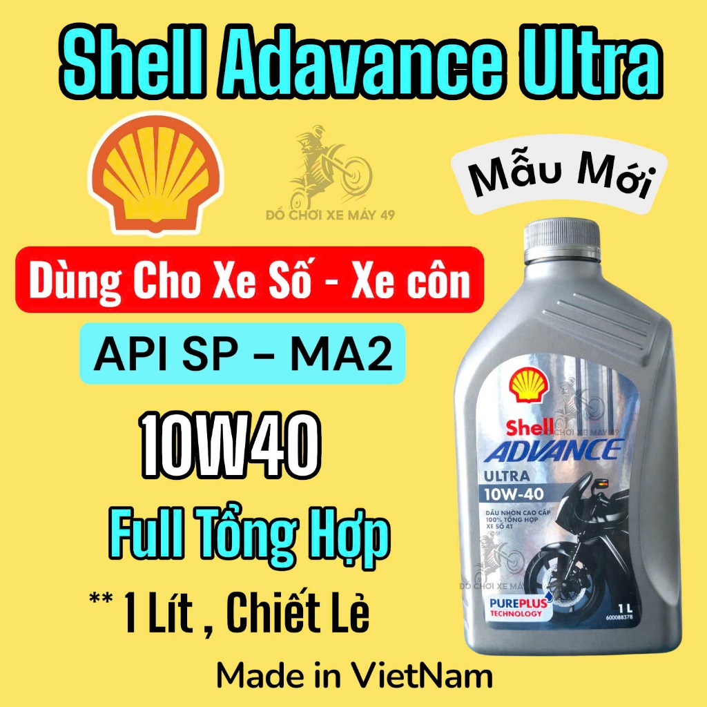 Nhớt Shell Advance 4T Ultra Full Tổng Hợp XE SỐ ( chai MÀU XÁM )