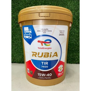 [ CHÍNH HÃNG ] Dầu động cơ Total Rubia Tir 7400 SAE 15W-40 (18 Lít)