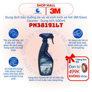   HỎA TỐC  Chai Xịt Bảo Dưỡng và Vệ Sinh Kính Xe Hơi 3M PN38191LT GLASS CLEANER - Dung tích 400ml 